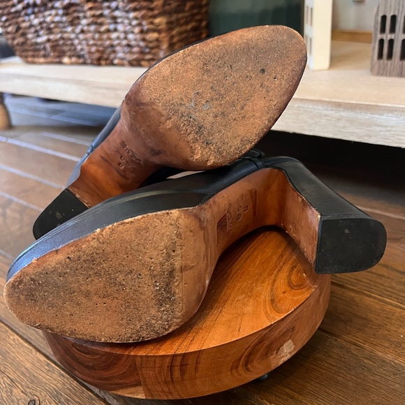 COACH Carmine Closed Toe Black Leather Platform Heels - Picture 10 of 10